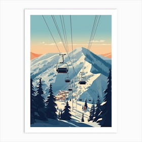 Heavenly Mountain Resort   California Nevada, Usa, Ski Resort Illustration 1 Simple Style Art Print