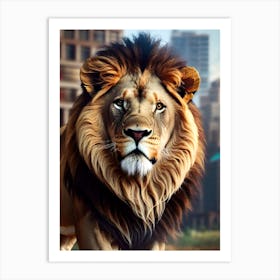 Lion In The City Art Print