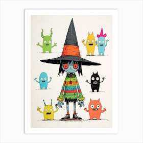 Witches And Monsters Art Print