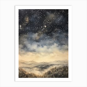 Winter Night Scape 1 Art Print