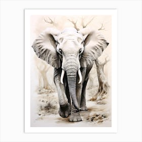 Whispering Leaves The Jungle Elephant Art Print