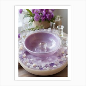 Purple Bowl On A Table Art Print