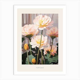 Flower Illustration Portulaca 2 Poster Art Print