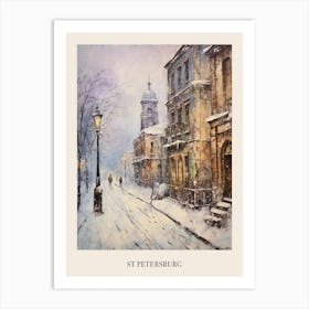 Vintage Winter Painting Poster St Petersburg Russia Art Print