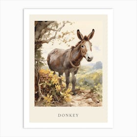 Beatrix Potter Inspired  Animal Watercolour Donkey 2 Art Print