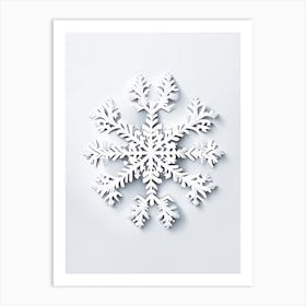 White, Snowflakes, Marker Art 2 Art Print