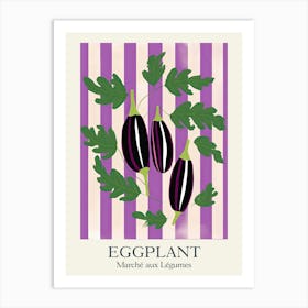 Marche Aux Legumes Eggplant Summer Illustration 3 Art Print