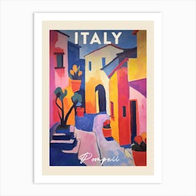 Pompeii Italy 1 Fauvist Painting Travel Poster Art Print