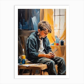 Boy In depressions Art Print