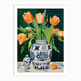 Flowers In A Vase Still Life Painting Tulips 12 Art Print