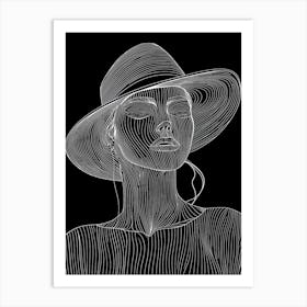 3d Illustration Of A Woman In A Hat Art Print