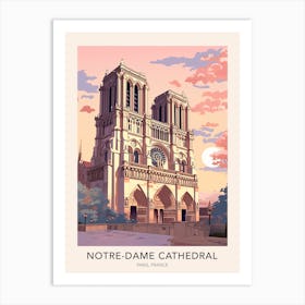 Notre Dame Cathedral Paris France Travel Poster Art Print
