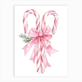 Christmas Candy Canes Art Print