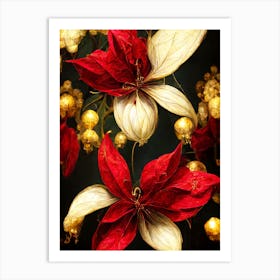 Poinsettias Art Print