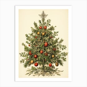 William Morris Style Christmas Tree 20 Art Print