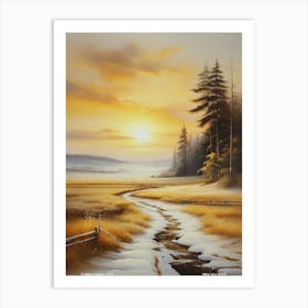 238.Golden sunset, USA. Art Print Art Print