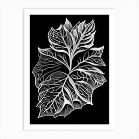 Apple Leaf Linocut 2 Art Print