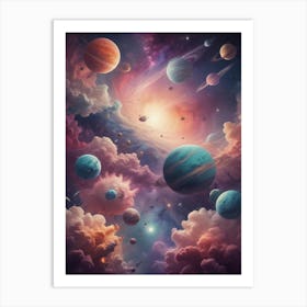 Planets In Space 6 Art Print