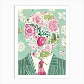 Man'S Head Collage Art Print