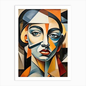 Contemporary Cubism Painting Bold Picasso Inspired Female Art Art Print