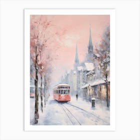 Dreamy Winter Painting Zurich Switzerland 6 Art Print