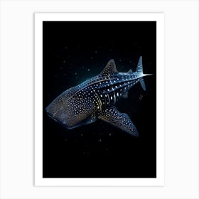  A Whale Shark Surrounded In Black Space 1 Art Print