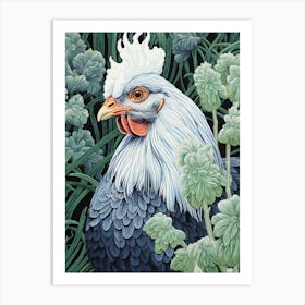 Ohara Koson Inspired Bird Painting Chicken 6 Art Print