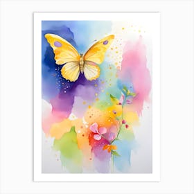 Watercolor Of A Butterfly Art Print