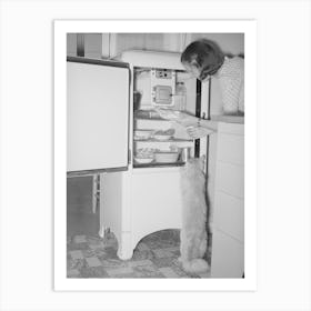 Even The Cats Know The Refrigerators Contain Plenty Of Food At The Casa Grande Farms, Pinal County, Arizona Art Print
