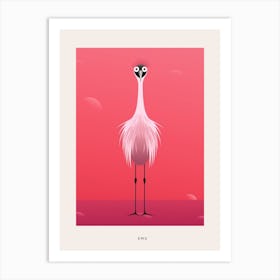 Minimalist Emu 2 Bird Poster Art Print