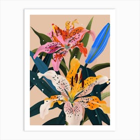 Colorful Lilies Art Print