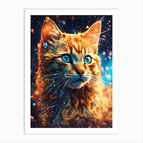 Orange Cat With Blue Eyes Art Print