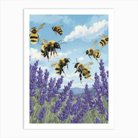 Carpenter Bee Storybook Illustration 18 Art Print