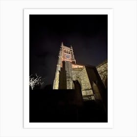 Church Tower At Night Art Print