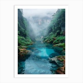 Blue River In The Mountains Art Print