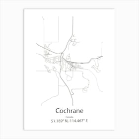 Cochrane,Canada Minimalist Map Art Print