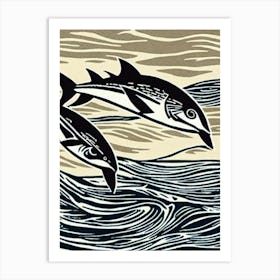 Atlantic Bluefin Tuna II Linocut Art Print