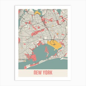 New York Map Poster Art Print