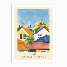 My Happy Place Perth 1 Travel Poster Art Print