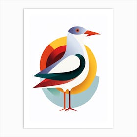 Colourful Geometric Bird Seagull 2 Art Print