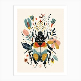 Colourful Insect Illustration Beetle 3 Art Print