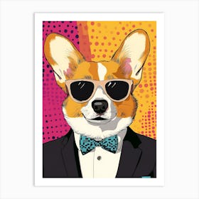 Super Cool Corgi Illustration Pop 9 Art Print