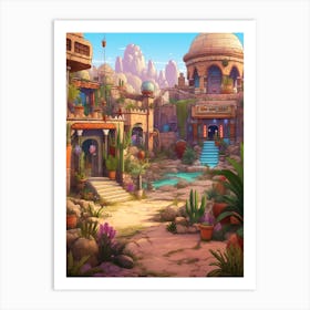 Desert Oases Cartoon 3 Art Print