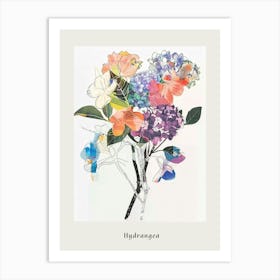Hydrangea 1 Collage Flower Bouquet Poster Art Print