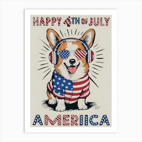 Happy 4th Of July America national day Art Print