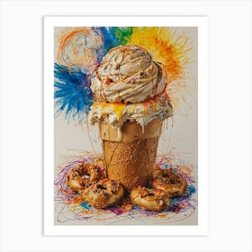 Ice Cream Cone 70 Art Print