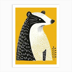 Yellow Badger 2 Art Print