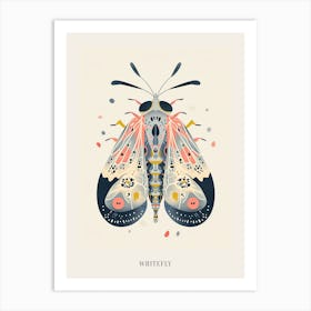 Colourful Insect Illustration Whitefly 18 Poster Art Print