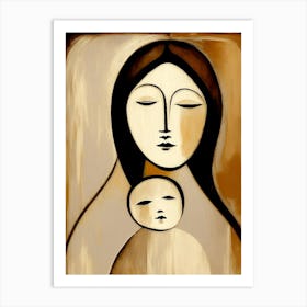 Mother And Child Symbol Symbol Abstract Painting Art Print