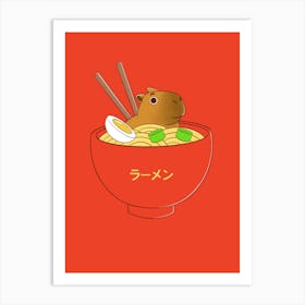 Ramen And Capybara Art Print